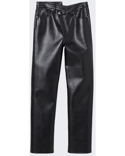 Agolde Recycled Leather Criss Cross Pants Detox Black - Gray