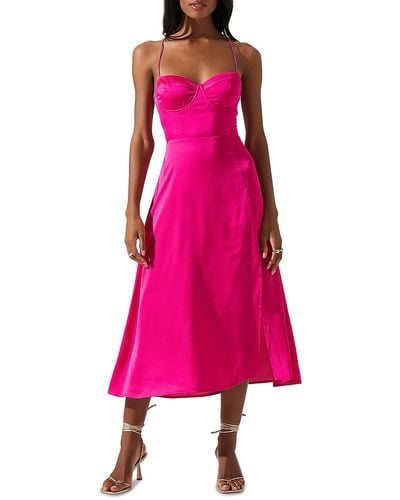 Astr Semi-formal Midi Cocktail And Party Dress - Pink
