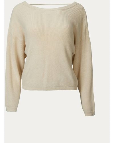By Together Twist-back Cotton-blend Sweater - Natural