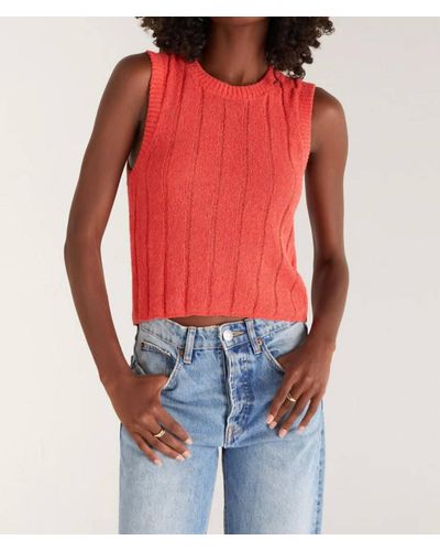 Z Supply Piper Sweater Tank - Red
