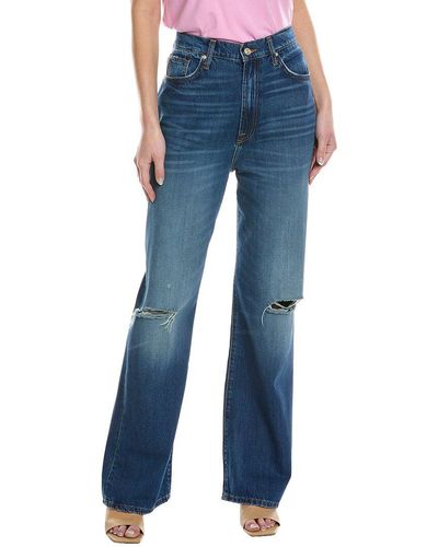 7 For All Mankind Kate High-rise Slate Modern Straight Jean - Blue