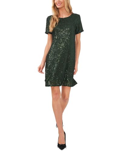 Cece Sequined Short Mini Dress - Green