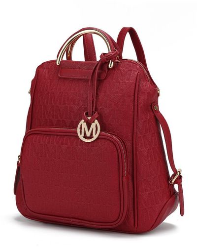 MKF Collection by Mia K Torra Milan "m" Signature Trendy Backpack - Red