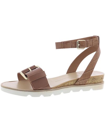 Dolce Vita Virgo Leather Strappy Flats - Brown