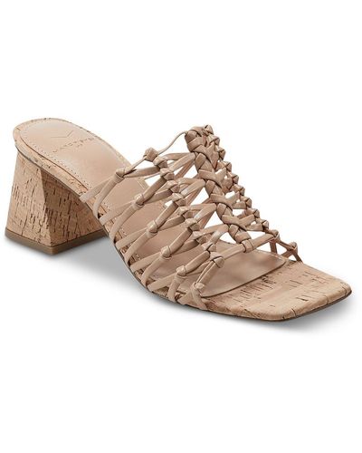 Marc Fisher Colica Square Toe Knotted Heels - Brown