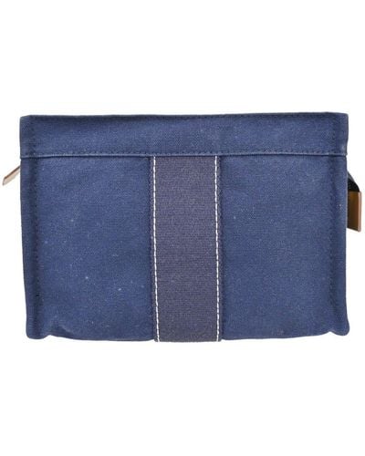 Hermès Deauville Cotton Clutch Bag (pre-owned) - Blue