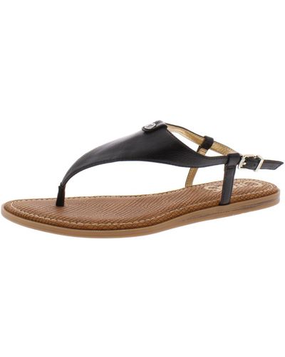 Circus by Sam Edelman Carolina Faux Leather Buckle Thong Sandals - Black