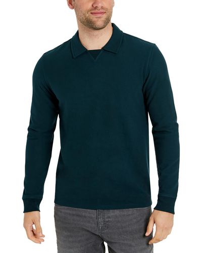 Kenneth Cole Slim Fit Knit Polo - Blue
