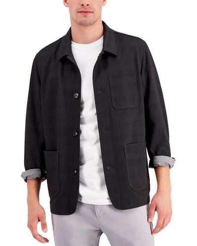 Alfani Lightweight Cold Weather Shirt Jacket - Black