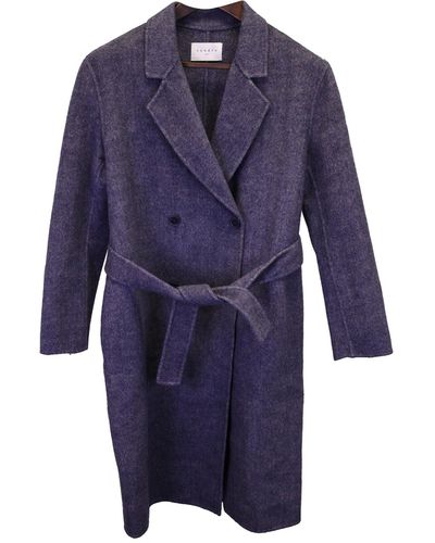 Sandro Hampton Belted Coat - Blue
