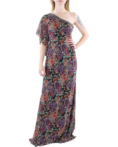 Lauren by Ralph Lauren Embellished Long Evening Dress - Purple