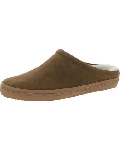 Vince Porter Round Toe Slip On Scuff Slippers - Brown