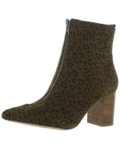 Matisse Clarissa Faux Suede Pointed Toe Ankle Boots - Green