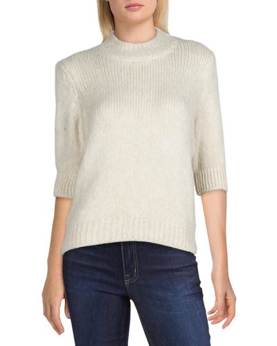 Vero Moda Diana Mock Neck Puff Sleeve Sweater - White