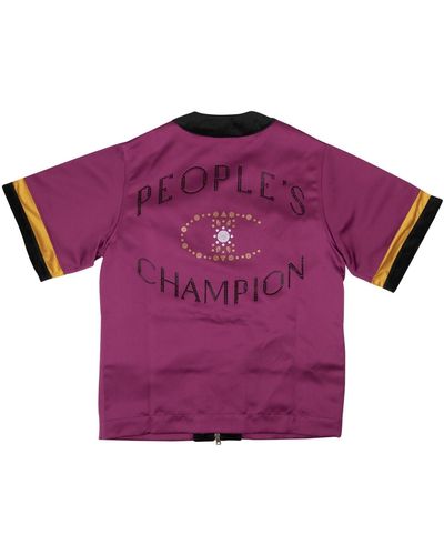 Champion X Muhammad Ali Cornerman Burgudy And Black Jacket - Purple