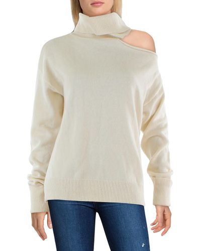 PAIGE Raundi Wool Blend Cutout Turtleneck Sweater - White