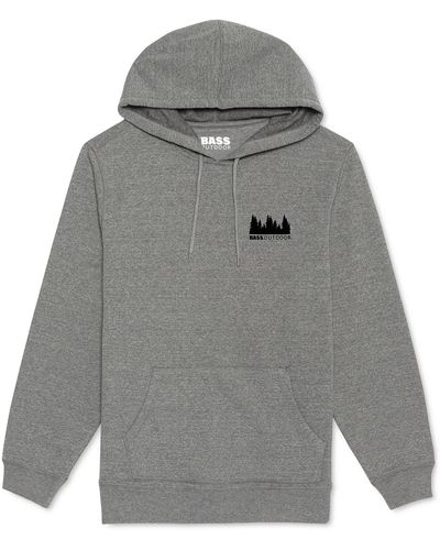 BASS OUTDOOR Big & Tall Back Logo Front Pocket Hoodie - Gray
