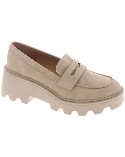 DV by Dolce Vita Vikki Faux Leather Lugged Sole Loafers - Natural
