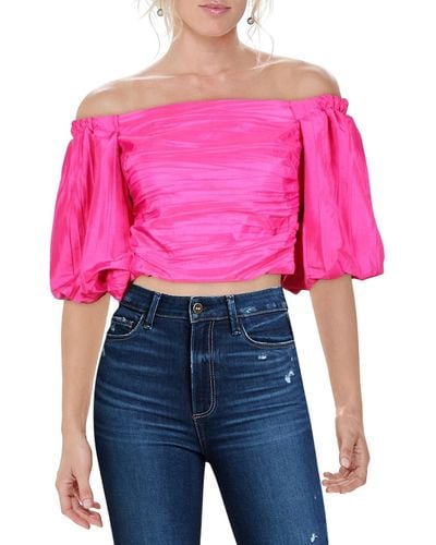 Jonathan Simkhai Off-the-shoulder Puff Cropped - Pink