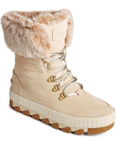 Sperry Top-Sider Torrent Faux Fur Memory Foam Winter & Snow Boots - Natural
