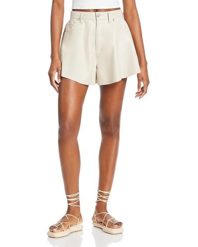 Blank NYC Raw Hem Polyester High-waist Shorts - White