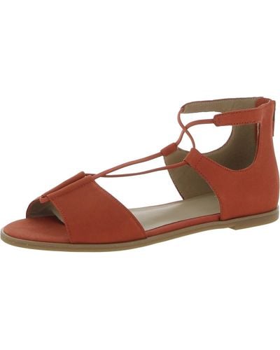 Eileen Fisher Leather Ankle T-strap Sandals - Brown