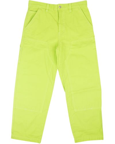 Stussy Neon Cotton Dyed Canvas Casual Work Pants - Yellow