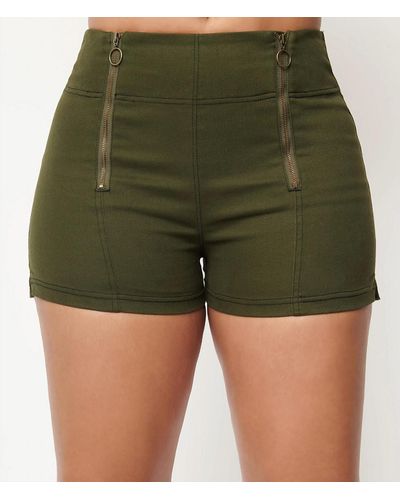 Unique Vintage Summer Love Denim Shorts - Green