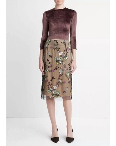 Vince Begonia Sequin Skirt - Brown