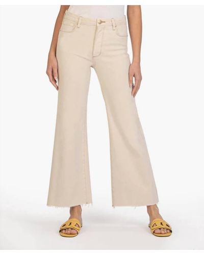 Kut From The Kloth Meg High Rise Fab Ab Wide Leg Jeans In Ecru - Natural