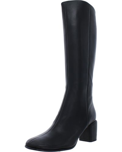 Vince maggie High Leather Square Toe Knee-high Boots - Black
