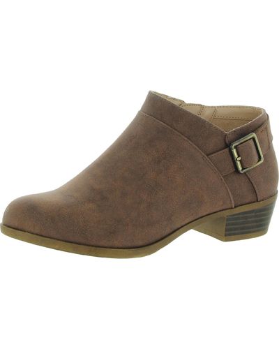 LifeStride Alexi Cushioned Footbed Zip Up Ankle Boots - Brown