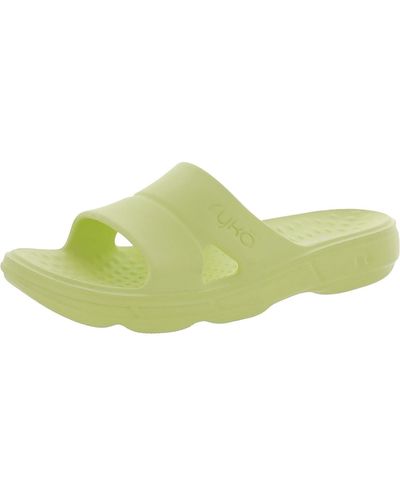 Ryka Slip On Flat Pool Slides - Green