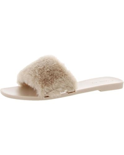 Circus by Sam Edelman Everette Cozy Faux Fur Jelly Sandals - Pink