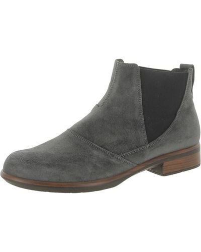Naot Ruzgar Leather Short Ankle Boots - Gray