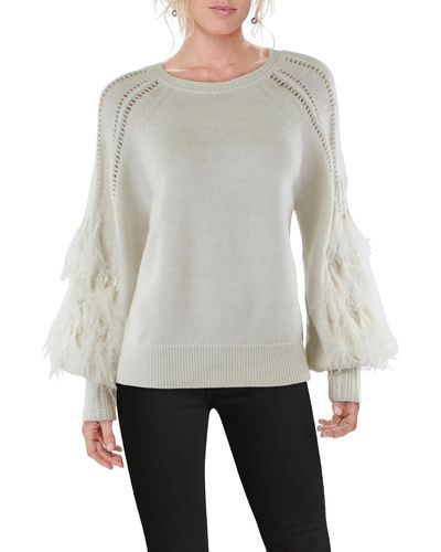 Kobi Halperin Wool Blend Metallic Pullover Sweater - Gray