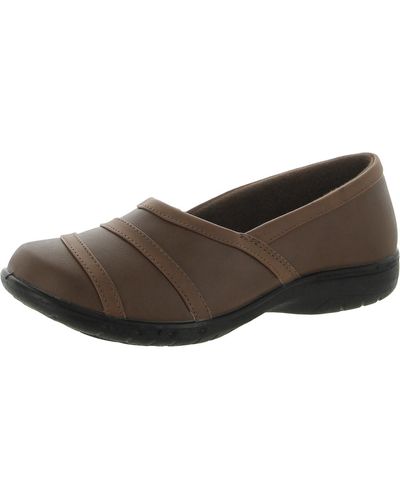 Easy Street Hymn Faux Leather Comfort Insole Loafers - Brown