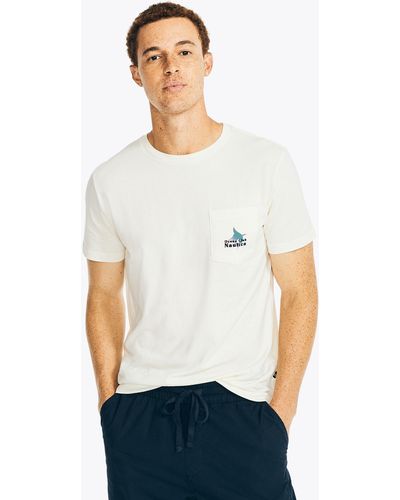 Nautica Sustainably Crafted Fishing Graphic T-shirt - White