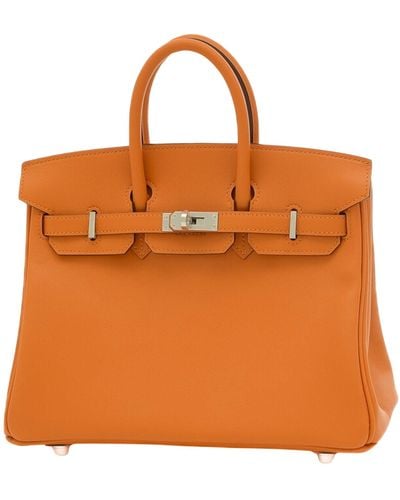 Hermès Birkin 25 Leather Handbag (pre-owned) - Orange