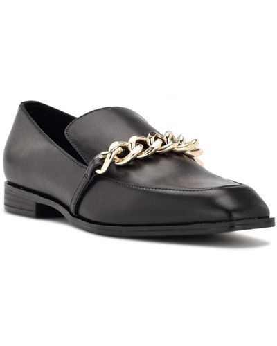 Nine West Onxe Chain Slip On Loafers - Black