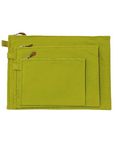 Hermès Bora Bora Cotton Clutch Bag (pre-owned) - Green