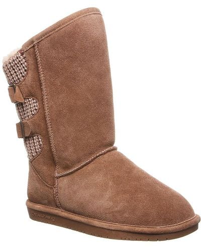 BEARPAW Boshie Suede Faux Fur Lined Winter & Snow Boots - Brown