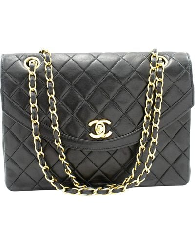 Chanel Half Moon Leather Shoulder Bag (pre-owned) - Black