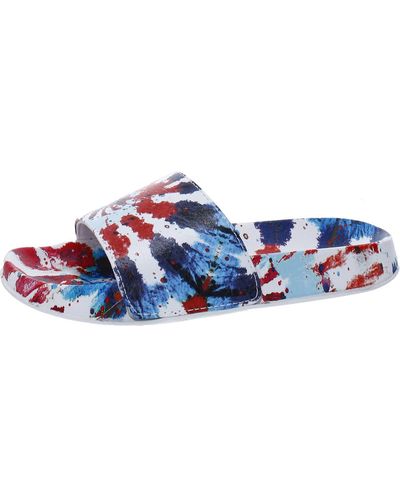 Muk Luks Slip On Slides Slide Sandals - Blue