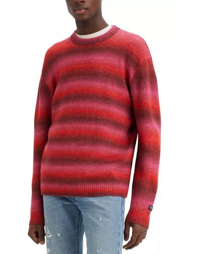 Levi's Premium Crewneck Stripe Sweater - Red