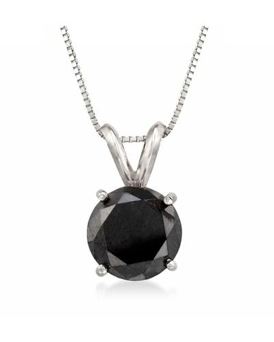 Ross-Simons Black Diamond Solitaire Necklace