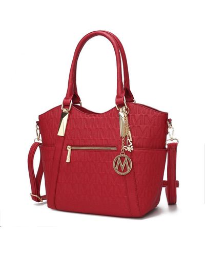 MKF Collection by Mia K Hazel Vegan Leather Tote Handbag - Red