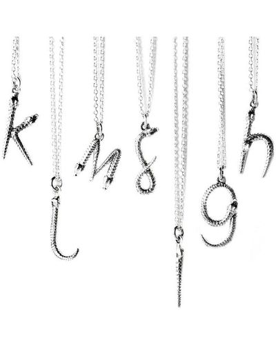 Theo Fennell Alias Letter Silver Mamba Pendant Necklace - White