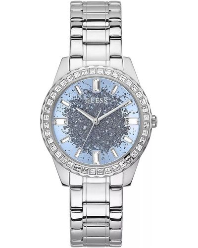 Guess Glitter Burst Blue Dial Watch - Metallic