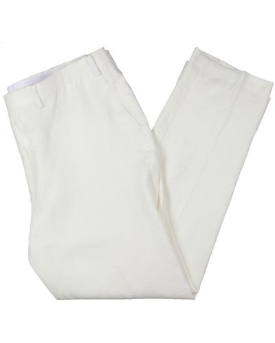 Lauren by Ralph Lauren Linen Flat Front Dress Pants - White